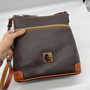 Dooney & Bourke Pebble Leather Crossbody Purse Brown T'moro